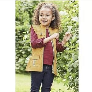 Matilda Jane Shoot For The Stars Vest Girl 8 Yellow Ruffle Sleeveless Full Zip